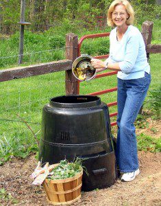 Composting Happy Woman