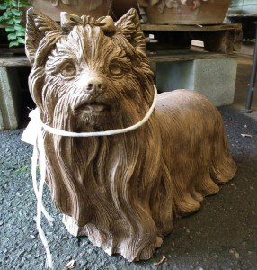 "I'm totally going to pretend that I don't know you and when you look away I'm going to totally stare you down". This little Yorkie pup has a whole lot of charachter in a little package. The detail on her face is incredibly sweet - much sweeter than a REAL Yorkie :-P