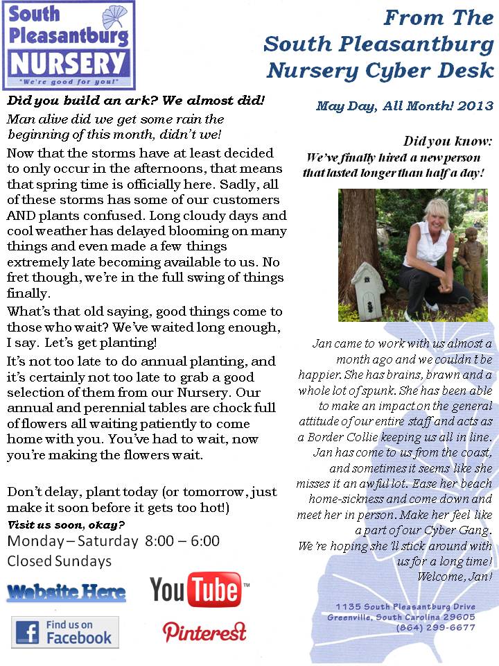 May 2013 Newsletter